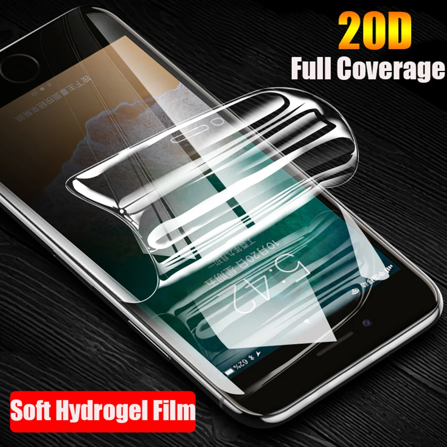 

2Pcs 20D Soft Silicone TPU Film For apple iPhone XS Max XR iphone X 7 8 6 6S Plus Screen Protector Protective Hydrogel Film