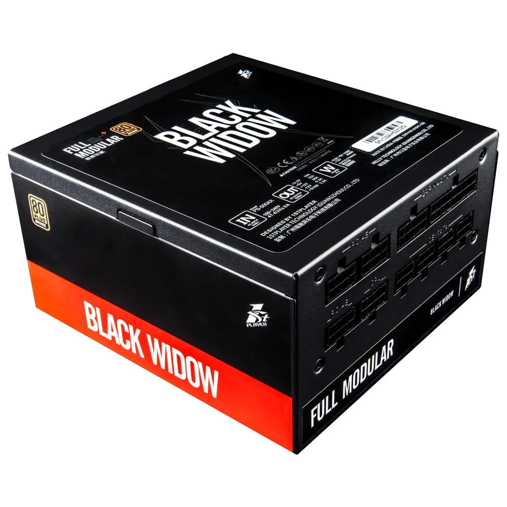 

1STPLAYER BLACK WIDOW 500W Active PFC High Performance ATX Power Supply 80 Plus Bronze Certified Full Modular