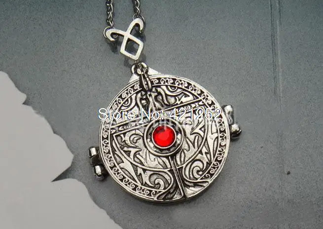 

6pcs/lot Portal Mirror necklace's ornate design is integration of the Mortal Cup the London Institute the Shadowhunter runes