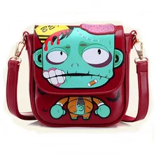 New Women Messenger Bags Cute Cartoon Printing Mini Crossbody Bag For Girl Bolsa Feminina Casual Sling Zombies Shoulder Bag 2016