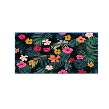 

Tropical Plants Mandala Printed Microfiber Blanket Yoga Mat Picnic Carpet Rectangle Beach Towel Fast Dry Sand 160 x 80CM