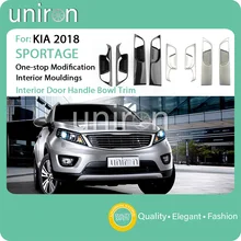 Uniron салона автомобильные аксессуары для укладки Внутренний дверной ручки чаши Trim Cup крышка ABS Chrome рамка для KIA SPORTAGE R 2018 2019