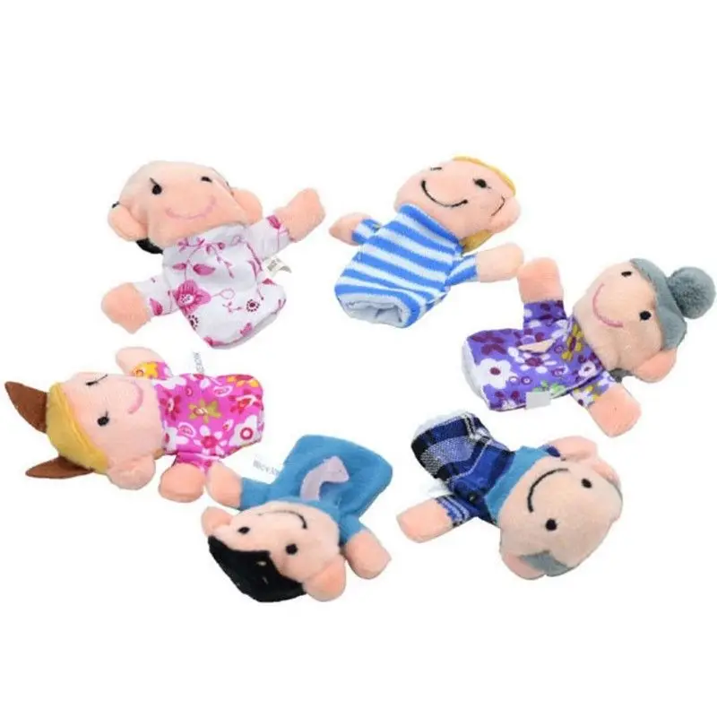 Baby-Kids-Plush-Cloth-Play-Game-Learn-Story-Family-Finger-Puppets-Toys-Funny-6PCSSet-3
