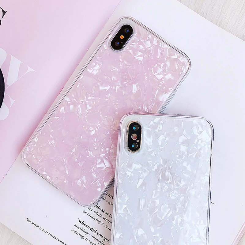 

Cute Sea Shell Skin Pink Case For iPhone XS Max iPhone 7 8 plus Silicone Clear Cover For iphone 6 s 6s Plus iphone XR X Coque 6s