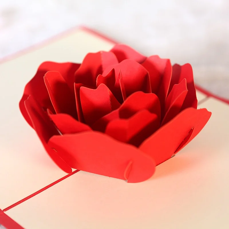 3D всплывающие поздравительные открытки Фантастический цветок ручной работы подарок природа любовь с кучей роз на день рождения с цветами