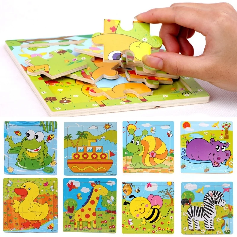 

Hot Sale Educational Games Picture Jigsaw Puzzles Toys For Children Gifts Cartoon Animals Wooden Puzzle Baby juguetes educativos