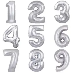 Xxpwj Новый 40-дюймов Алюминиевый золото серебро День рождения воздушные шары украшения вечерние цифры оптом воздушные шары