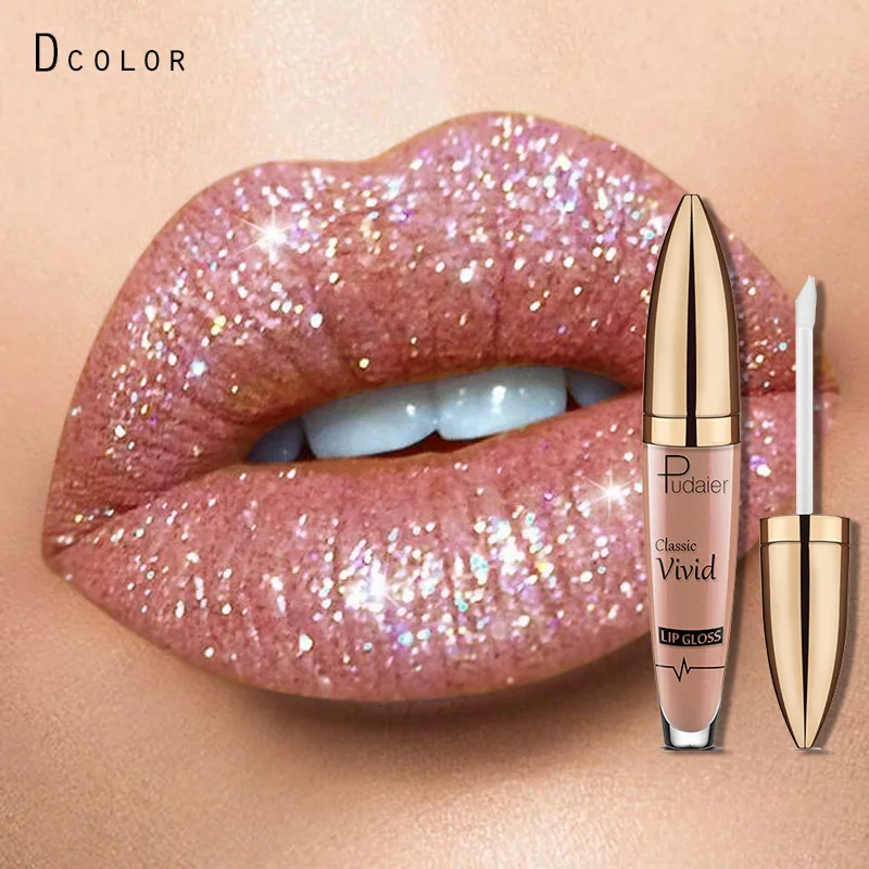 

Brand Glitter Liquid Lipstick Metal Metallic Shimmer Shining Waterproof Pigment Lip Gloss Tint Cosmetics Makeup