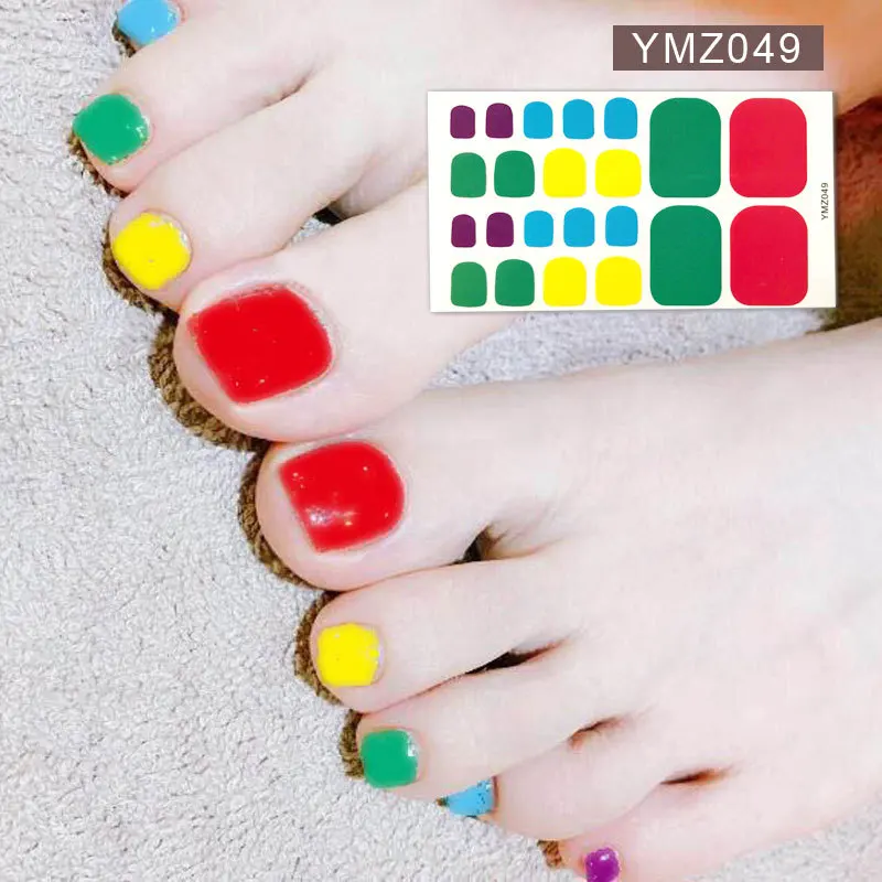 22 tips/sheet экологичные наклейки на ногти, профессиональные многоцветные накладки на ногти, наклейки s DIY, наклейки на ногти, маникюр