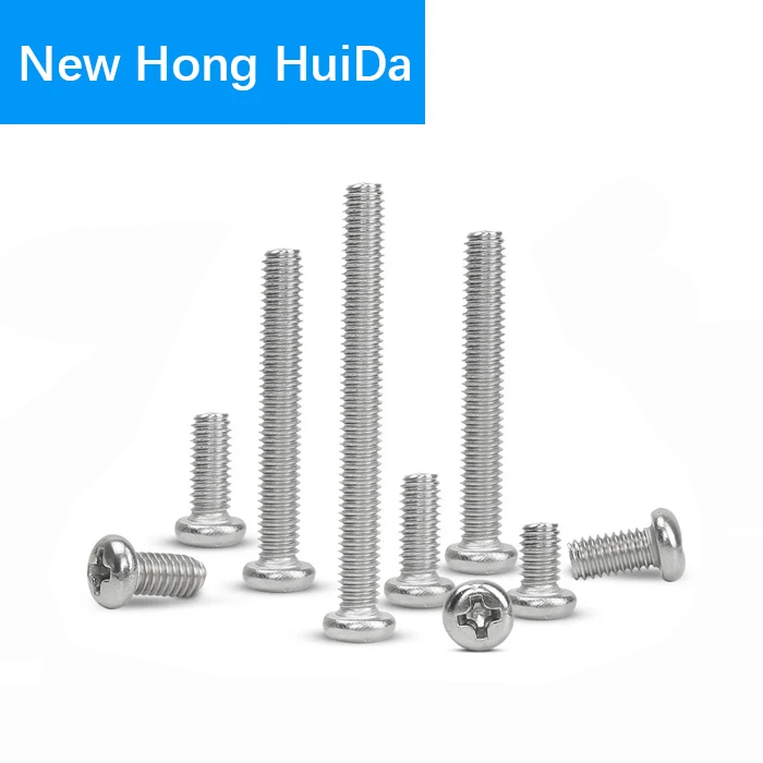 Phillips Pan Round Cross Head Screw Thread Metric Machine Bolt Stainless Steel M1 M1.2 M1.4 M1.6 M1.7 M2 M2.5 M3 M3.5 M4 M5 M6 M