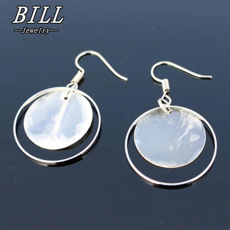 

ES2017 Geometric Drop Earrings Women Round Shell Dangle Earring Fashion Brincos Simple Metal Ear Fine Jewelry One Direction 2018