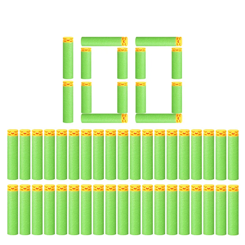 100 шт. мягкая пустотелая головка 7,2 см заправка Дартс игрушка пули для Nerf пули n-strike элитная Серия мягкий стрелочный пулемет игрушка - Цвет: Green