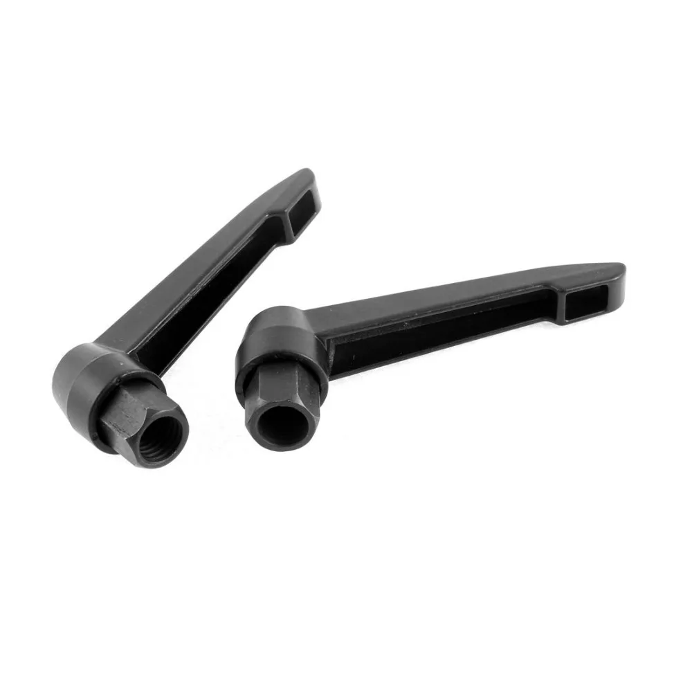 Machinery M12 Female Thread Adjustable Clamping Handle Knob Black 2pcs