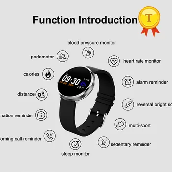 

New arrive message push healthy smart band color touch screen IP68 Waterproof heart rate monitor call sms reminder wristband