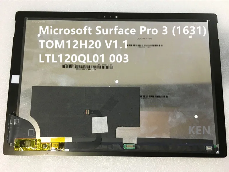 Lcd For Microsoft Surface Pro 3 1631 TOM12H20 V1 1 LTL120QL01 003 lcd touch screen digitizer