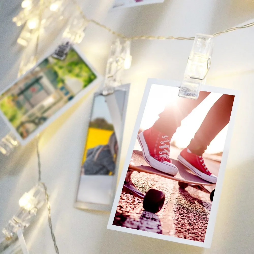 10 50LEDs зажим для фото светодиодная гирлянда на батарейках декоративные огни
