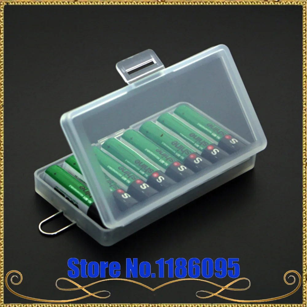 10Pcs / lot 8*AAA Battery Holder Case aaa Battery Storage Box with Hook