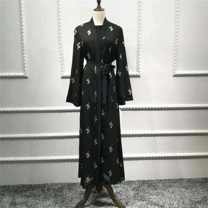 Мусульманское Открытое платье Abaya Элегантное Длинное кимоно Jubah Ramadan арабский