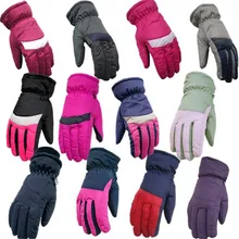 Многоцветный Для женщин Лыжный Спорт Перчатки коллекции осень/зима Водонепроницаемый теплый зимний ветрозащитный хлопок перчатки G006