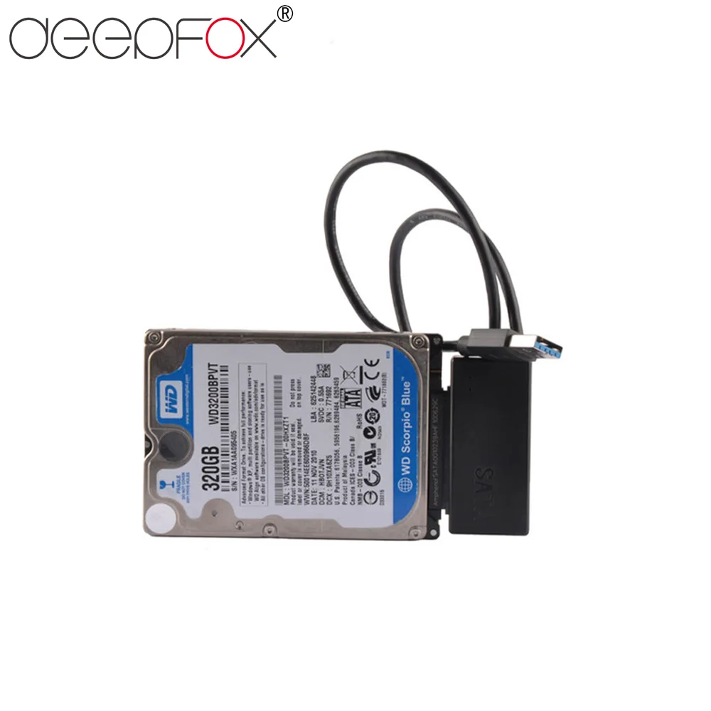 Внешний USB 3 0 2 5 дюйма интерфейс SATA DeepFox соединительный кабель с кабелем питания и
