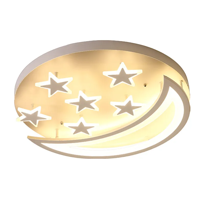 

creative luminaria led Moon Ceiling Light Surface Mounted ceiling Lamp fixture White Stars Deco Art s Home lamparas de techo aba