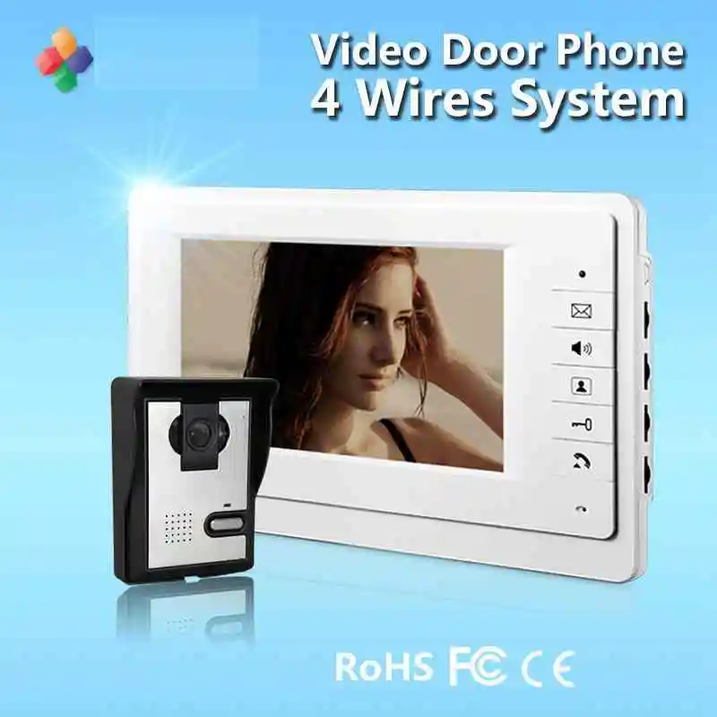 Видеодомофон для частного дома Системы 7 дюймов Экран видео дверной звонок с Камера дверной Звонок