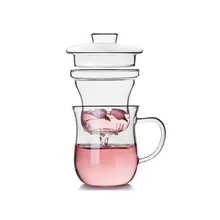 Новинка, прозрачная стеклянная кружка для молока, кофе, чая, чашка, чайник с фильтром для заварки чая и крышкой, посуда для напитков для дома и офиса