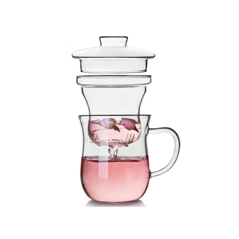 

New Transparent Clear Glass Milk Mug Coffee Tea Cup Teapot Kettle With Tea Infuser Filter&Lid Home Office Drinkware