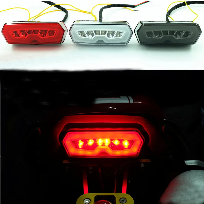 

MOTOWOLF Motorcycle Smoke/Red LED brake light Tail lights with turn signals Indicators for CBR650F CTX700N MSx125