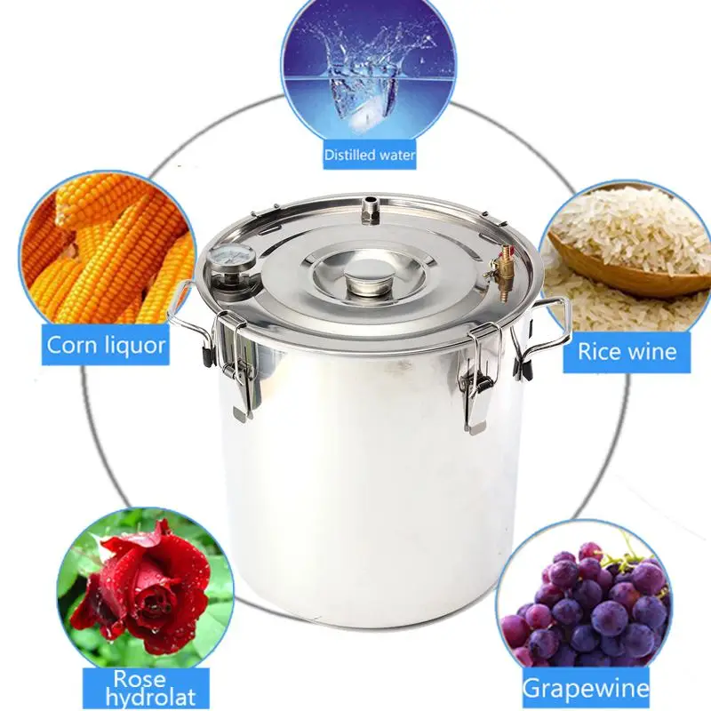  35L Copper Moonshine Alcohol Whisky Water Distiller Stainless Boiler Home Kitchen Brewing +Thumper  - 4000003893797