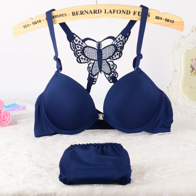 Deruilady Elegant Women Bra Set Cute Bow Underwire Bra Panties Set Sexy Lingerie Full New Products Clearance Women Bra Set