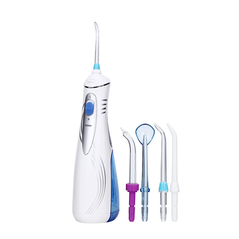 

Advanced Portable Dental Flosser USB Rechargeable Battery Water Teeth Cleaner Floss 240ML 4 Tips Travel Oral Irrigation