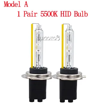 1 Pair 55W HID Bulb SUKIOTO Быстрый Яркий AC 55W F5 HID комплект балластов для ксенона 5500K Xenon H1 H3 H7 H11 HB3 HB4 9012 D2H HID лампы для автомобильных фар 55W HID комплект - Испускаемый цвет: 1 Pair 55W HID Bulb