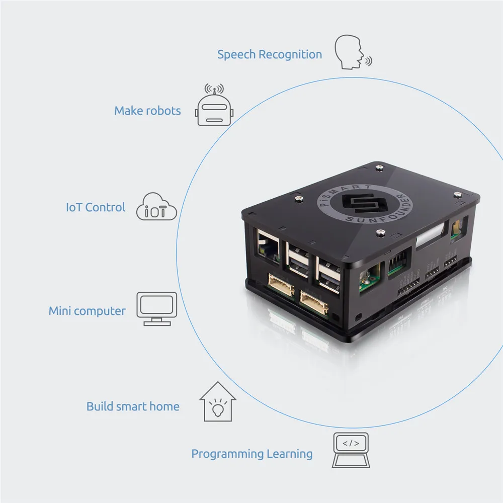 Набор роботов SunFounder Raspberry Pi 3 коробка Pismart распознавание речи контроль вождения 8