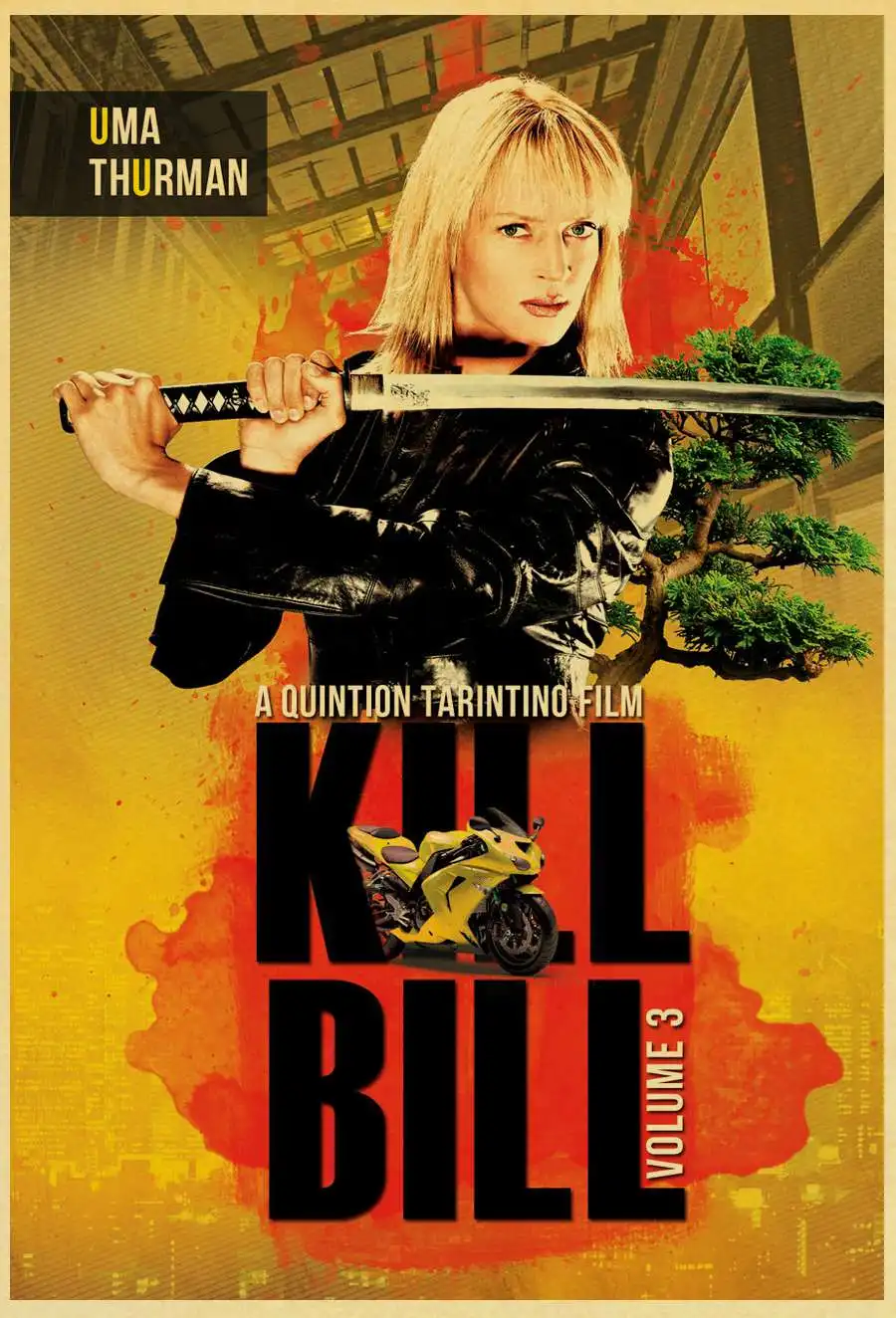 Классический фильм kill bill винтажные плакаты печать настенная живопись высокого качества декор плакат настенная живопись украшение дома