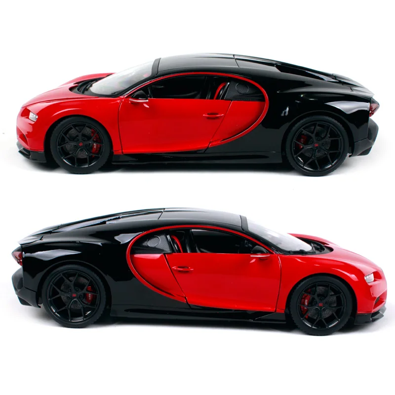 Bburago 1:18 2018 Bugatti Chiron спортивный черного и красного цвета модель полученная литьём