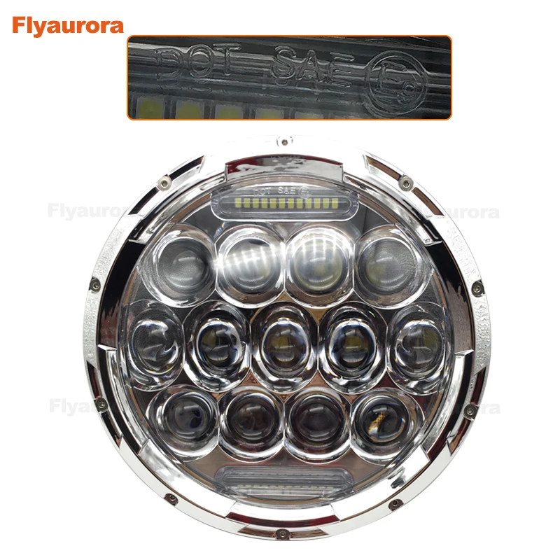Flyaurora пара 7 &quotдюймовый 80 Вт H4 H13 светодиодный фар + Противотуманные фары для джипа