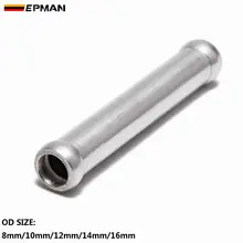 EPMAN прямая алюминиевая интеркулер Впускной турбо труба OD 8 мм/10 мм/12 мм/14 мм/16 мм x L: 3"