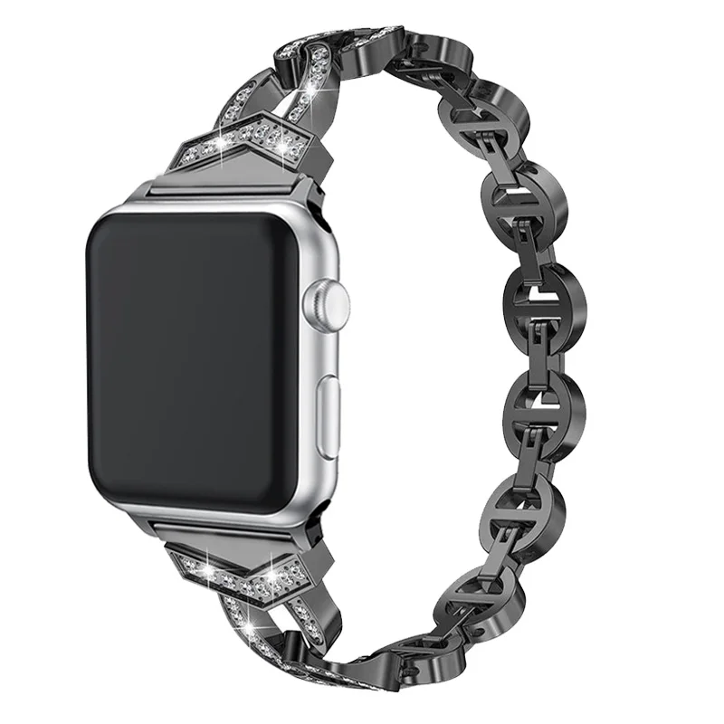 Браслет для часов из нержавеющей стали для часов iWatch Apple Watch 38 мм 40 мм 42 мм 44 мм Серия 1 2 3 4 5 ремешок для женщин