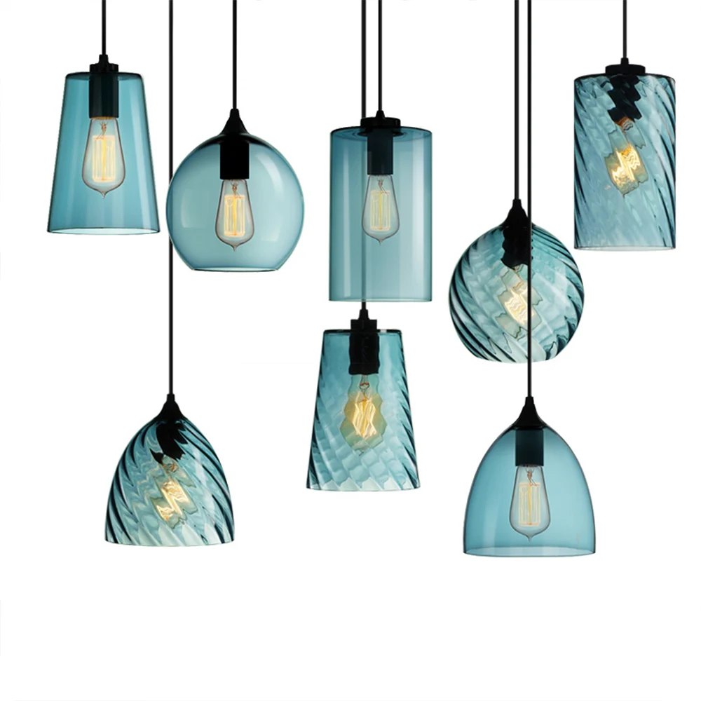 Nordic Style Modern Pendant Lights LED Incandescent Glass Lampshade
