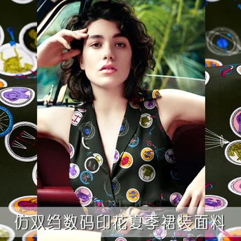 

Summerfabrics imitation digital printing beautiful skirt 12 constellation crepe fabric printing summer cool and comfortable clot