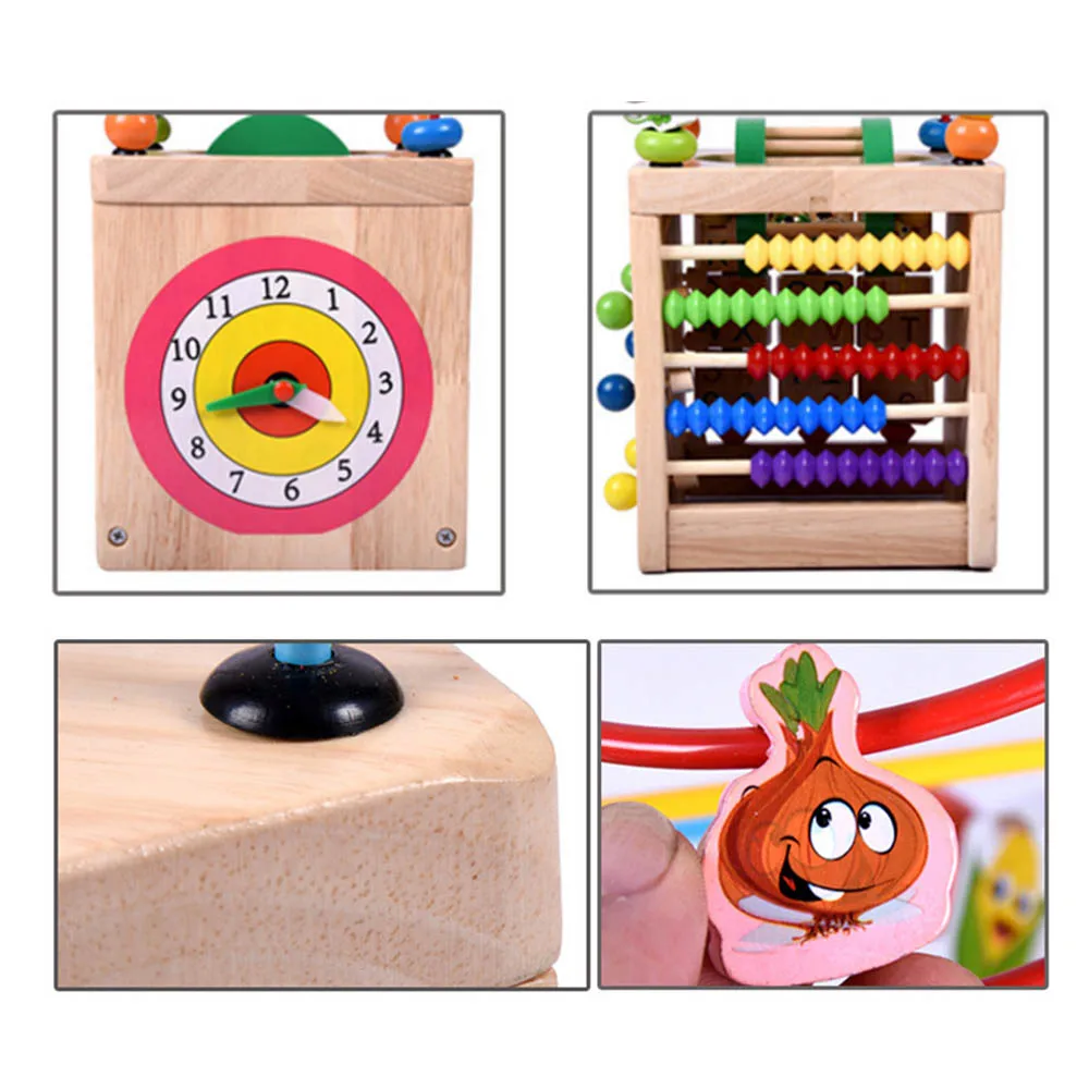  Kids Wooden Colorful Math Number Teaching Tool Abacus Calculation Educational Learning Block Toy - 4000026678011