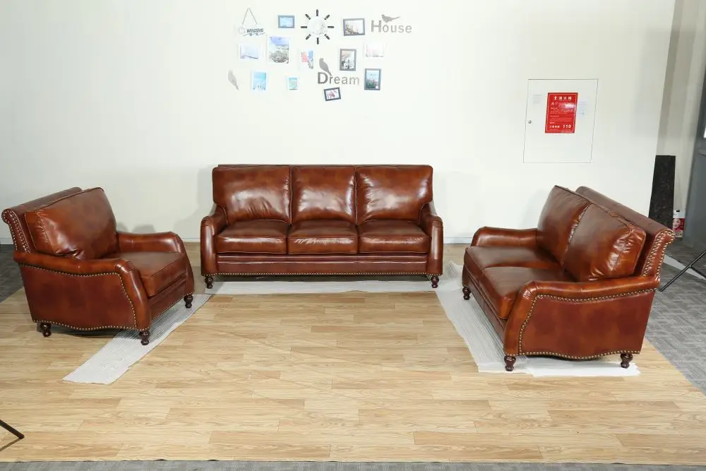 

Louis Donne Genuine Leather Sofa Top Grain Leather Sofa(Model AM8005), Living Room Sofa Set