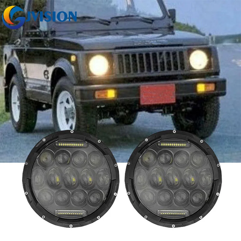 7 дюймовая светодиодная фара DRL '྇ Вт автомобильные круглые фары для Jeep Wrangler JK