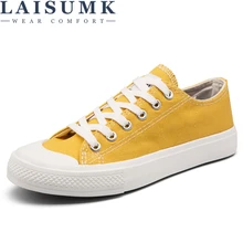 LAISUMK/Мужская Вулканизированная обувь; летняя парусиновая обувь; Мужская дышащая мужская обувь на сплошной плоской подошве; обувь на шнуровке; цвет черный, белый, серый