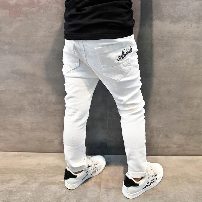 

3-12 Years Children Boys Pants Cotton Casual Pants Kids School Student Pants Color White For 2018 Spring Summer