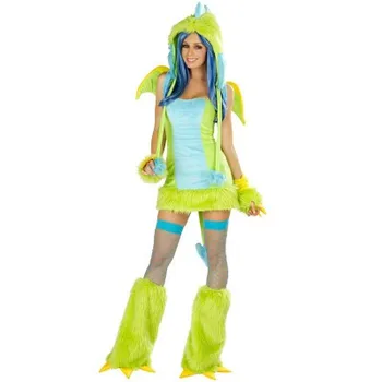 

Animal Dinosaur Faux Fur DS Costume Women Halloween Fancy Party Dress Carnival Sexy Cosplay Outfits 80502