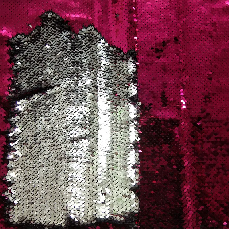 Bling розовый и серебряного цветов; блестящая двусторонняя ткань с обратимой Блестки атласная спинка блестящая ткань с пайетками 30x22 см для DIY Швейные