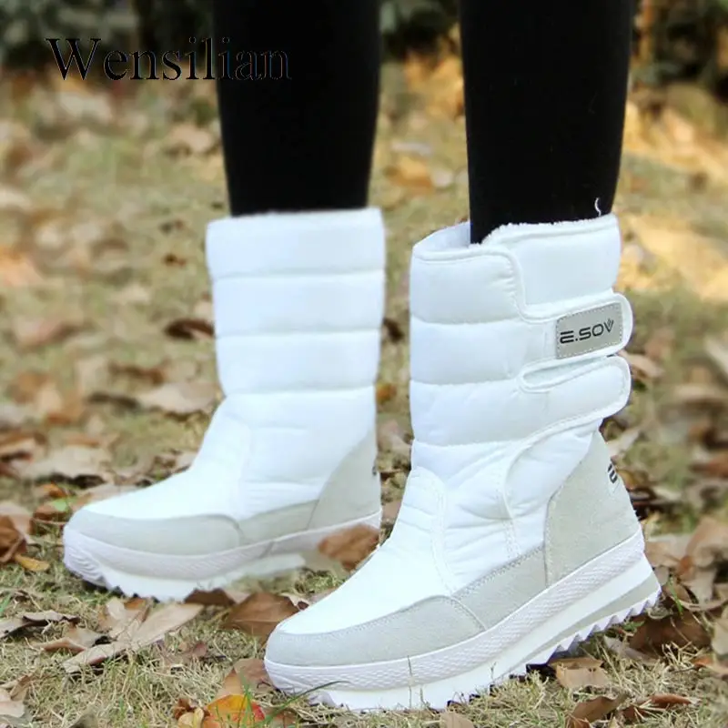 

Winter Boots Warm Snow Ankle Boots for Women Waterproof Hook Loop Platform Shoes Plush Insole Bottes Femme Shoes Botas Mujer