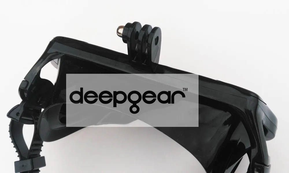 DEEPGEAR камера, маска для подводного плавания, набор для подводного плавания, черная силиконовая маска для подводного плавания с сухой трубкой, закаленное стекло, маска для подводного плавания для Gopro